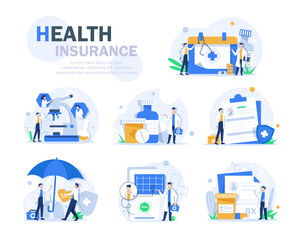 Medical landing page. Online clinical consult with diverse doctors. Healthcare vector concept. Medical doctor, clinic consultation webpage, medicine hospital illustration