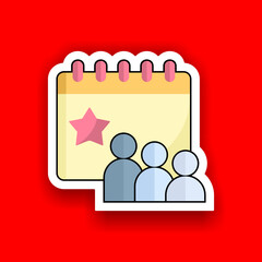Event sticker icon vector