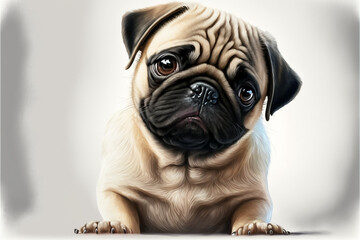 A playful and lively pug dog bringing joy and energy to any room with its adorable and dynamic personality.