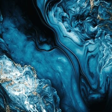 Abstract background blue marble agate granite mosaic, marbled pattern surface ,made with Generative AI