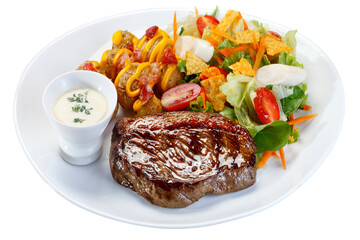 Picanha and salad, brazilian food