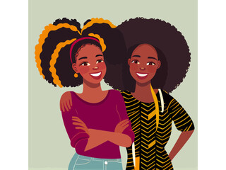 Teenager Girlfriends illustration with love and support