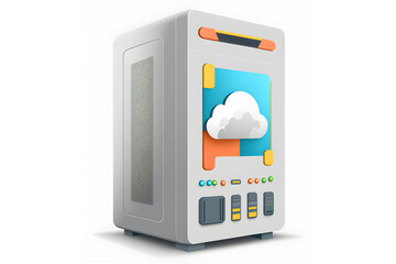 Cloud computing technology 3d illustrations.Ai generated