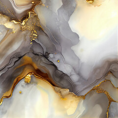 Luxury gold ink marble background. ai generative