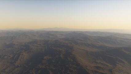 landscape on planet Mars, scenic desert scene on the red planet
