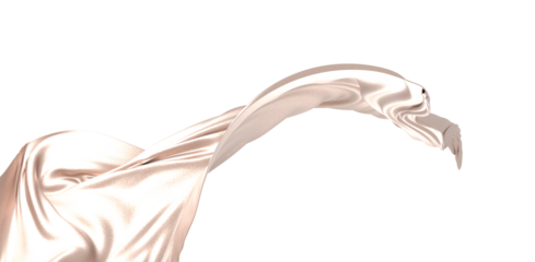 Flying gold cloth isolated on white background 3D render - png transparent