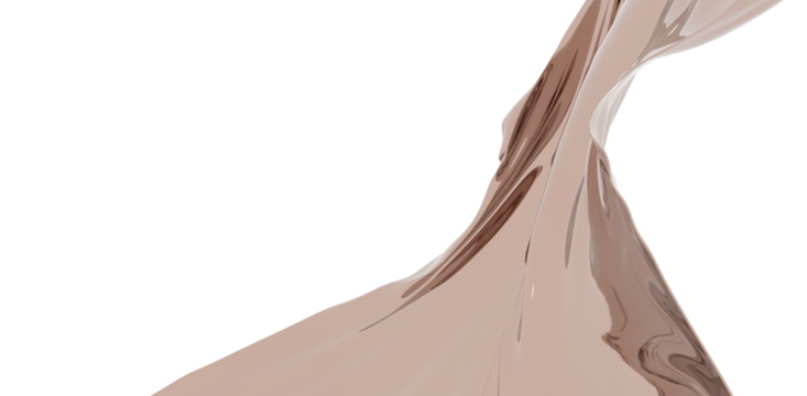 Flying gold cloth isolated on white background 3D render - png transparent