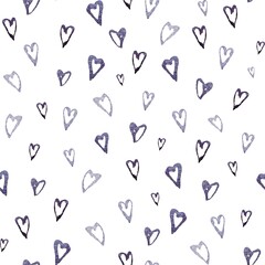 Heart glitter cute seamless pattern purple sketch