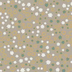Pattern with abstract shapes in khaki color. Seamless texture for military uniform, camouflage