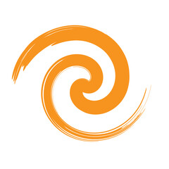 orange rotating Color brush stroke artistic Vector illustration