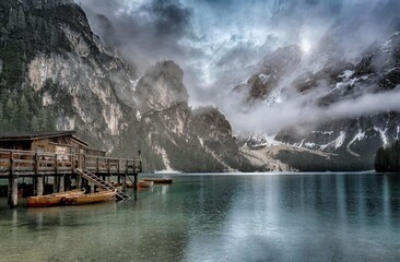 lake and mountains