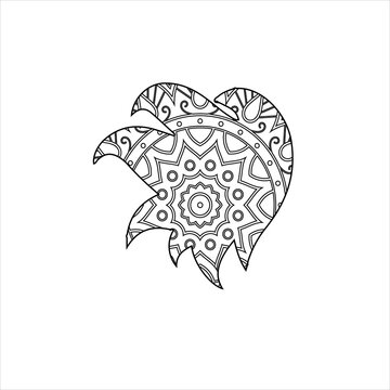 Vector lion mandala coloring page for kids and adult