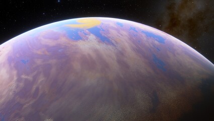 Planets and galaxy, science fiction wallpaper. Beauty of deep space. Billions of galaxy in the universe Cosmic art background 3d render
