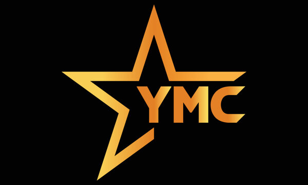 YMC golden luxury star icon three letter logo design vector template. royal logo | luxury logo | jewelry logo | premium logo | iconic logo | Victoria logo |	