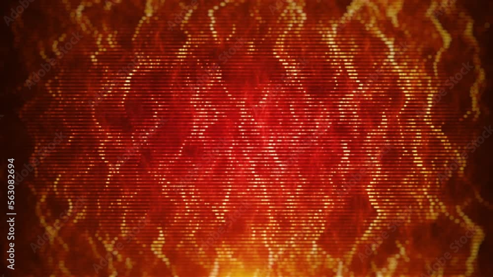 Poster abstract fractal technology background loop/ 4k animation of an abstract fractal background with par