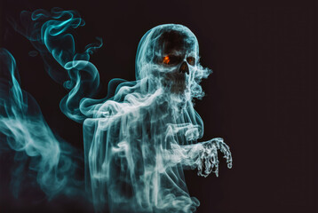 Smoking kills skull. Generative AI - obrazy, fototapety, plakaty