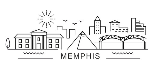 Obraz premium Memphis City Line View. Poster print minimal design.