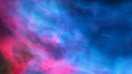 Cosmic background with a blue purple nebula and stars
