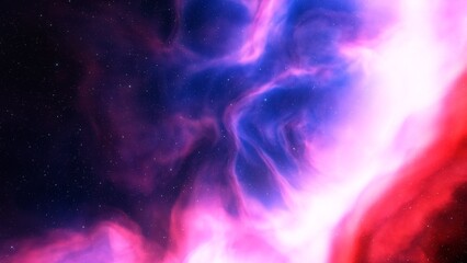 Cosmic background with a blue purple nebula and stars
