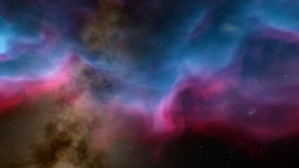 Cosmic background with a blue purple nebula and stars
