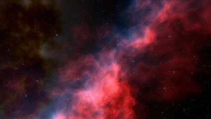 Fototapeta na wymiar Cosmic background with a blue purple nebula and stars 
