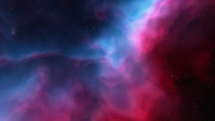 Cosmic background with a blue purple nebula and stars
