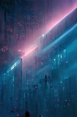 Sci-fi neon, abstract concept illustration