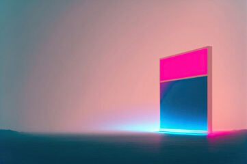 Square shaped luminous installation art,abstract background,Concept Design Art