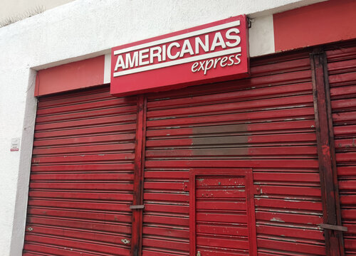 Lojas Americanas retail company store closed. Listed on the stock exchange (B3) as AMER3. 3G Capital group faces bankruptcy after accounting corruption scandal - Rio de Janeiro, Brazil 01.20.2023