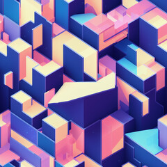 seamless 3d pattern geometric[Generative AI]
