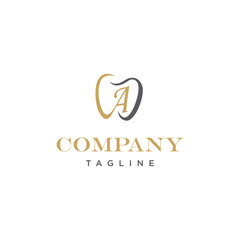 Obraz premium A Letter Dental Elegant Vector logo icon vector Template 