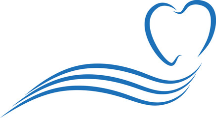 Naklejka premium Zahn und Wellen, gepflegte Zähne, Zahnpflege und Zahnmedizin Hintergrund