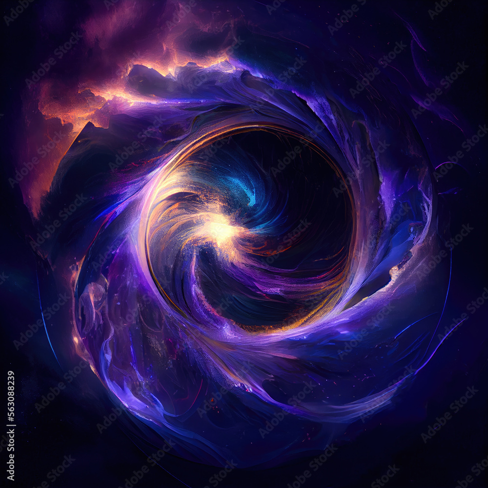 Wall mural psychedelic nebula vortex - by generative ai