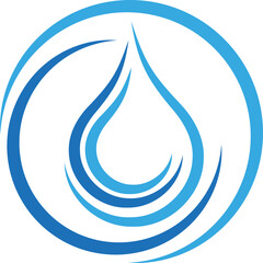 Wassertropfen und Kreise, Wasser und Tropfen Logo