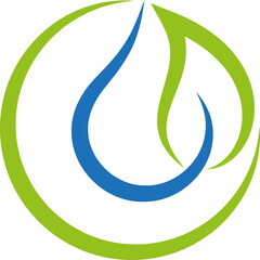 Wassertropfen und Blatt, Wellness und Spa Logo