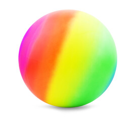 Colored inflatable beach ball  on white