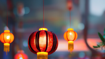 Obraz premium chinese lantern, chinese new year, decoration, Generative AI