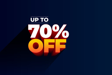 Seventy percent off promotion Sales concept
70% off 3D typography Banner