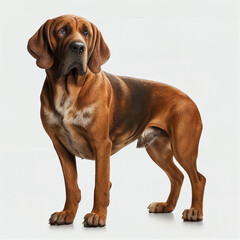 Bavarian Mountain Hound full body image with white background ultra realistic



