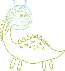 Illustration of a dinosaur astronaut in a helmet.