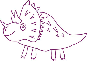 
Dinosaur drawing cartoon illustration.