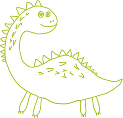 
Dinosaur drawing cartoon illustration.