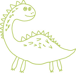 
Dinosaur drawing cartoon illustration.