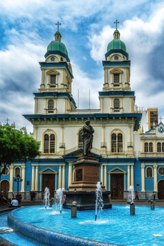 Statue Of Vicente Rocafuerte In Front Of The Church Of San Francisco In Downtown Guayaquil, Ecuador. Rocafuerte Was The First Native President Of Ecuador.