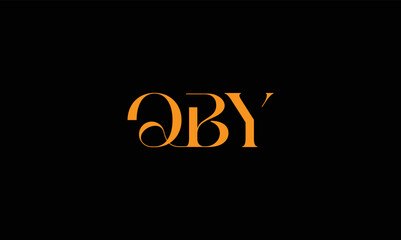 Fototapeta na wymiar QBY Letter logo design, QBY vector logo, QBY with shape, QBY template with matching color, QBY logo Simple, Elegant, QBY Luxurious Logo, QBY Vector pro, QBY Typography, BAS Round type logo, 