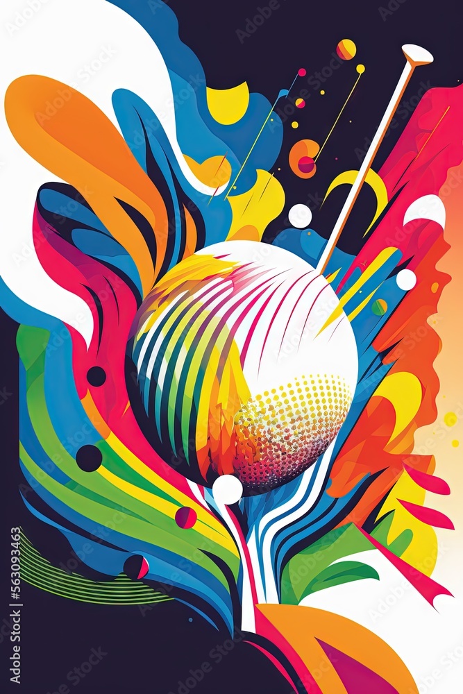 Poster a colorful poster with a microphone and a microphone on it's side, with a colorful background and a 