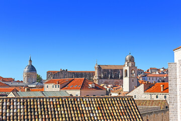 panoramic view to the city skyline of Dubrovnik's Old City