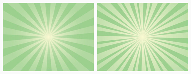 Obraz premium Abstract background design with sun rays. Pale green sunburst backdrop as design element.