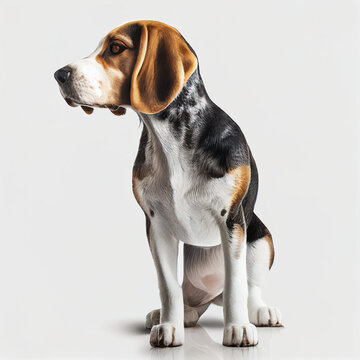 Beagle full body image with white background ultra realistic



