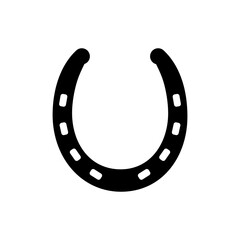 Horseshoe icon. Luck symbol. Saint Patrick Day element. Flat vector illustration isolated on white background.